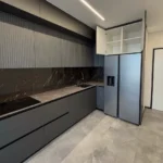 kitchen remodel Tustin black marble-style countertop