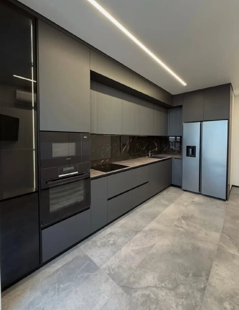 Sleek Dark European Kitchen 5 kitchen remodel Tustin integrated appliances and cabinets
