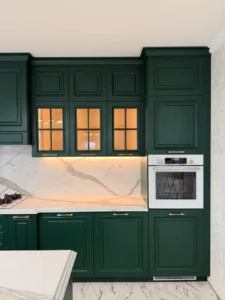 kitchen remodel Irvine green custom cabinets