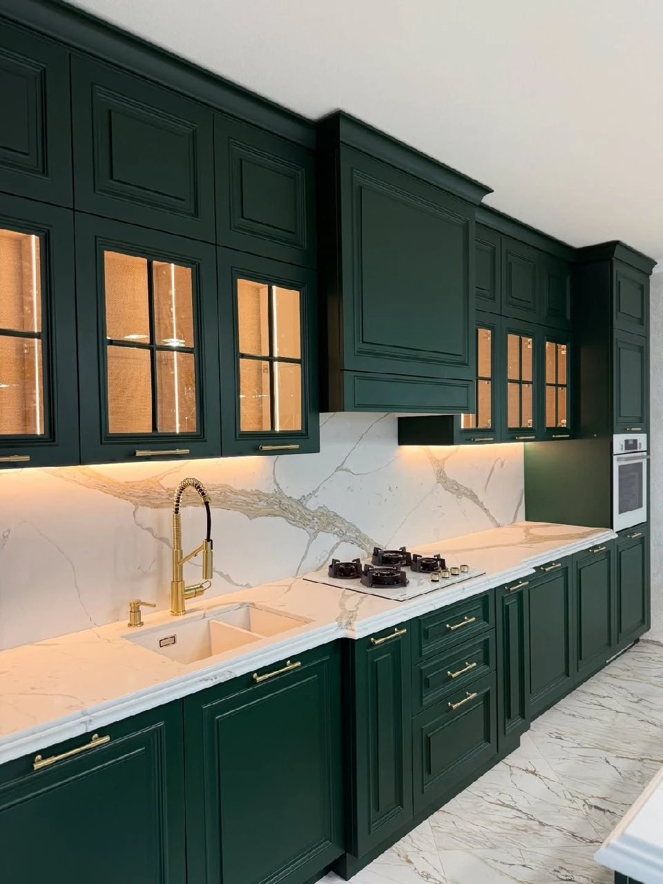 kitchen remodel Irvine marble-style backsplash