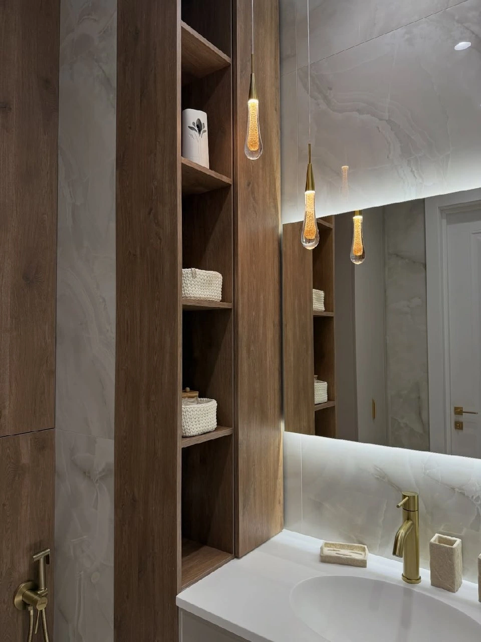 warm modern bathroom remodel in Dana Point CA