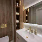 bathroom remodel Dana Point backlit mirror and vanity
