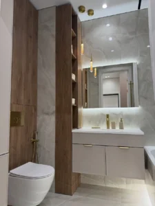 bathroom remodel Dana Point wood storage cabinets