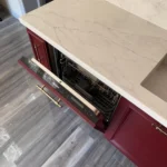 luxury burgundy kitchen remodel Newport Beach