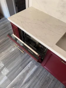 luxury burgundy kitchen remodel Newport Beach