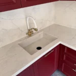 kitchen remodel Newport Beach burgundy cabinet installation