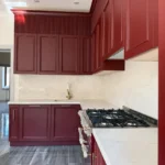 Newport Beach kitchen remodel with gold hardware
